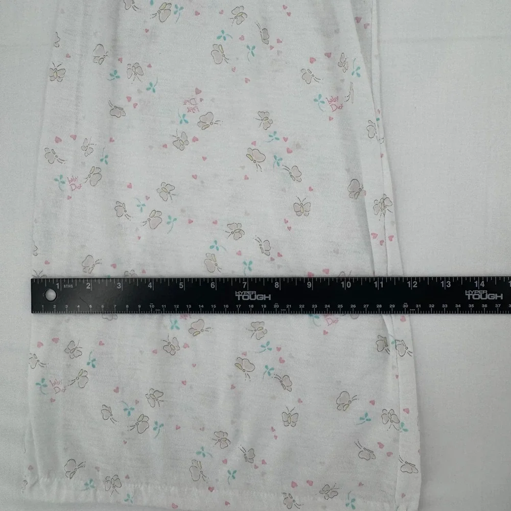 Baby Dior Vintage Pink Butterfly Sleeper Gown Layette 0-3 Months Embroidered